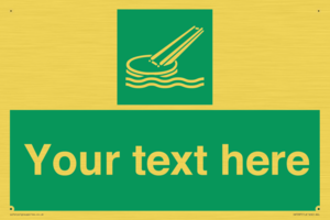 Custom sign safe condition Marine evacuation slide